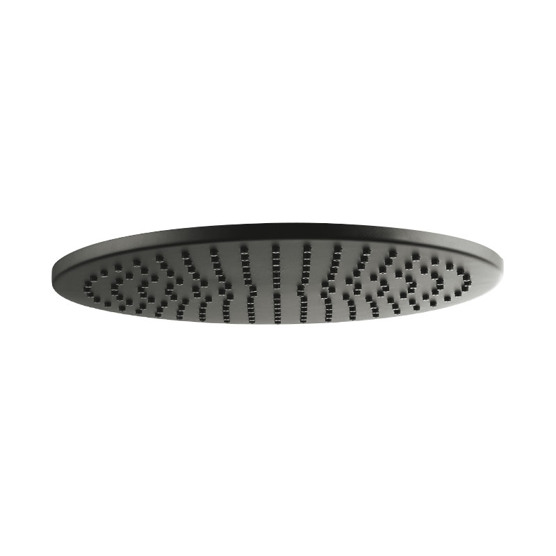 Pomme de douche ronde gun métal brossé, 25 cm