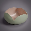 Vasque à poser 46x19cm Rose et vert, Pétale  