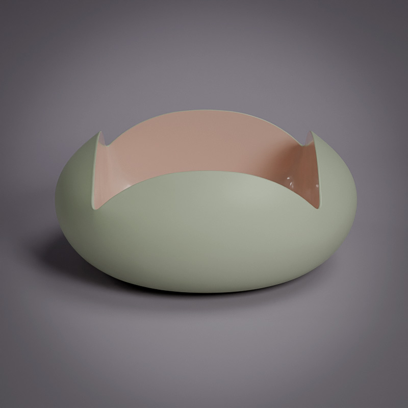 Vasque à poser 46x19cm Rose et vert, Pétale  