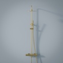 Colonne de douche avec mitigeur thermostatique, Ø25cm, doré brossé, Châtelet