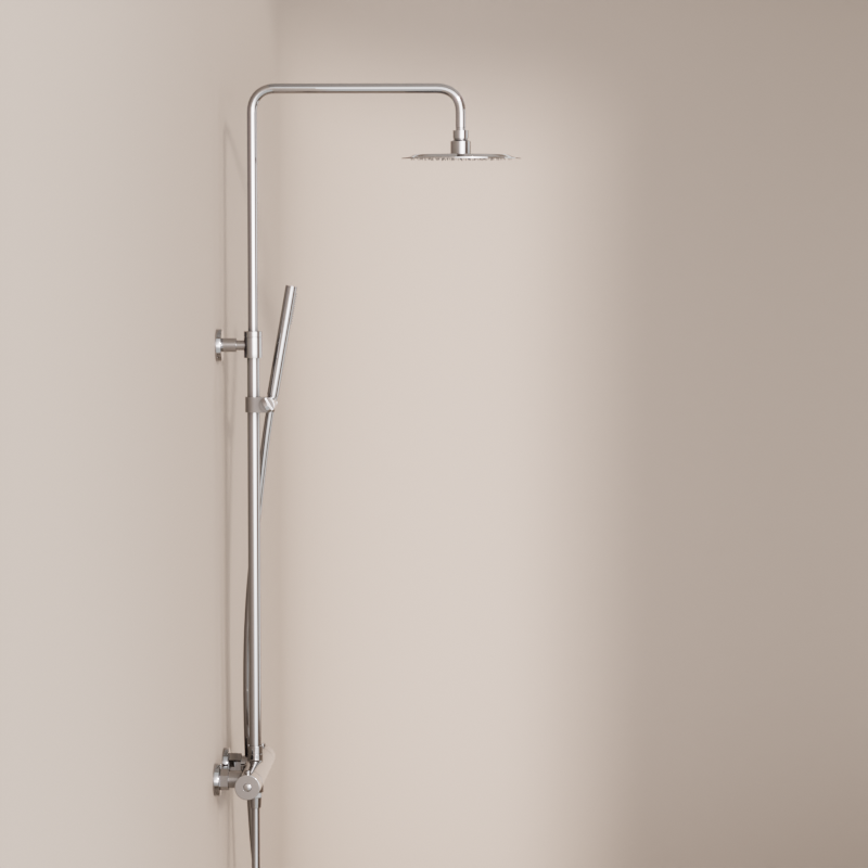 Colonne de douche avec mitigeur thermostatique, Ø20cm, Châtelet III, chrome