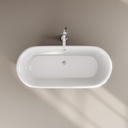 Baignoire îlot rétro en fonte blanche, 170x77 cm, London