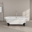 Baignoire îlot rétro en fonte blanche, 170x77 cm, London