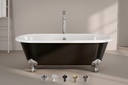 Baignoire îlot en fonte, 170x77 cm, peinte en noir, London