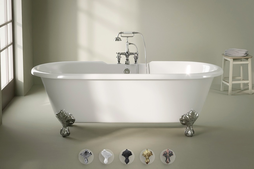 Baignoire îlot en fonte, 170x77 cm, Liverpool