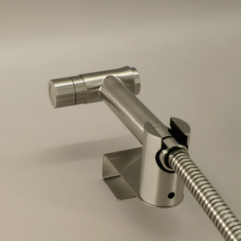 Set douchette hygiénique inox brossé pour WC à poser, Steel