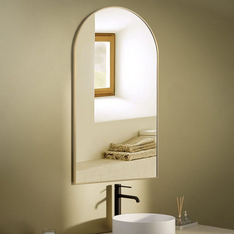 Miroir Demi Lune 55X100 Dore Mat, Chatelet