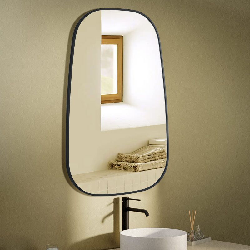 Elipse Miroir Rectangulaire 50X80 Noir Mat