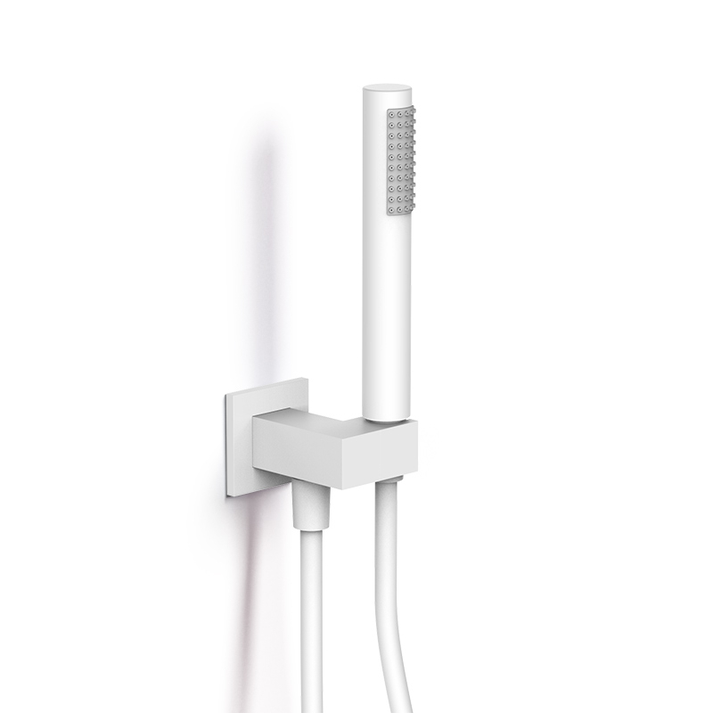Set de douche blanc avec douchette, flexible et prise d'eau - Infinity