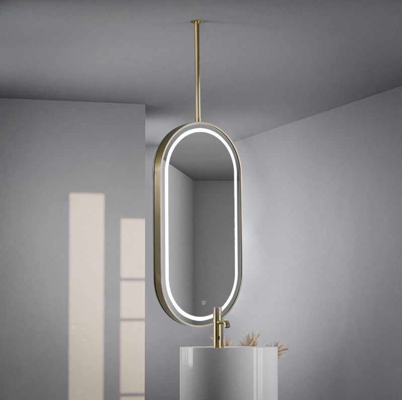 Chatelet 2 Miroir Fix.Plafond 50X100 Led Dore Mat 