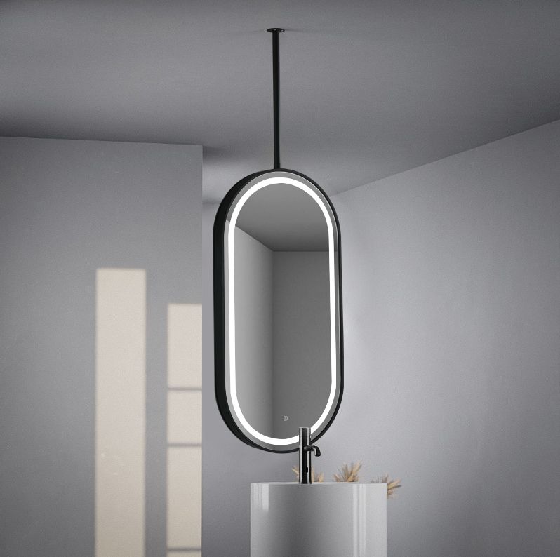 Chatelet 2 Miroir Fix.Plafond 50X100 Led Noir Mat 