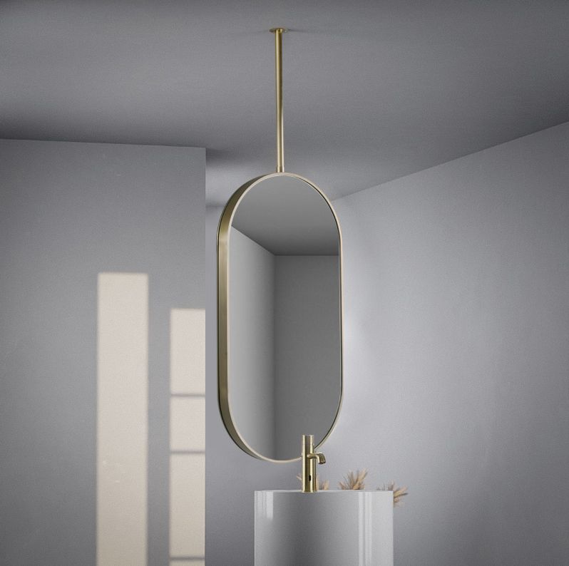 Miroir suspendu 50X100  Dore Mat  Chatelet 2