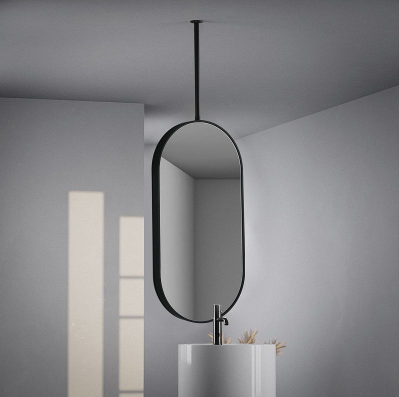 Chatelet 2 Miroir Fix.Plafond 50X100  Noir Mat 