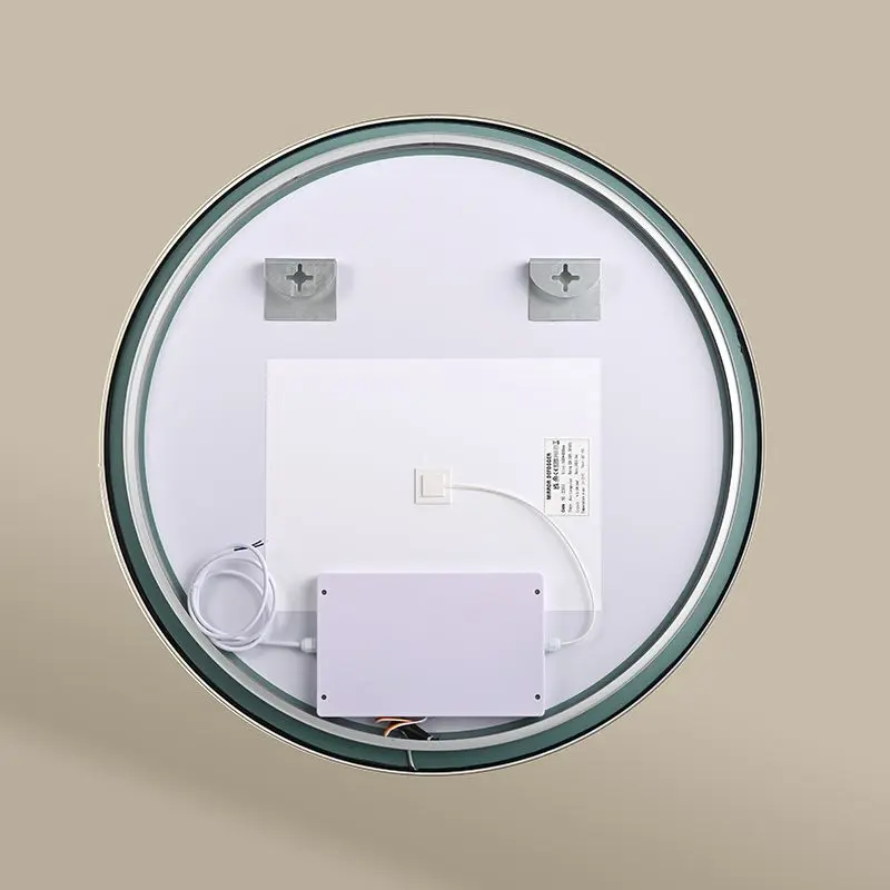 Miroir Rond 80cm rétroéclairage Led et Anti-Buée Noir Mat, Chatelet