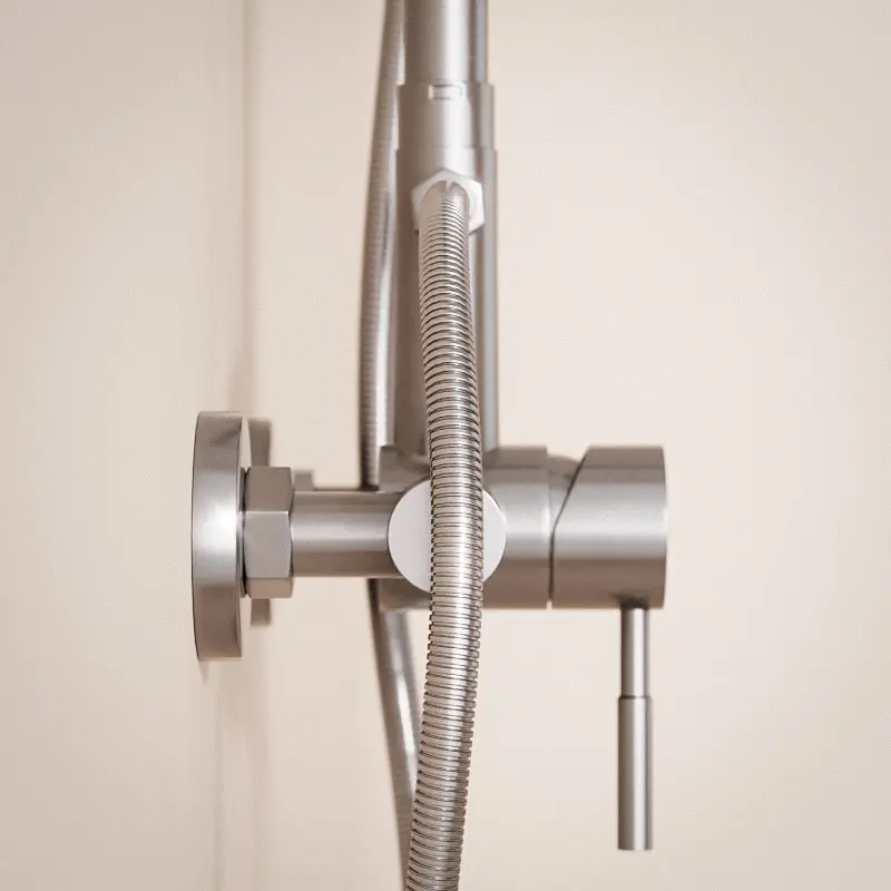 Colonne de douche avec mitigeur mécanique, inox brossé, Steel