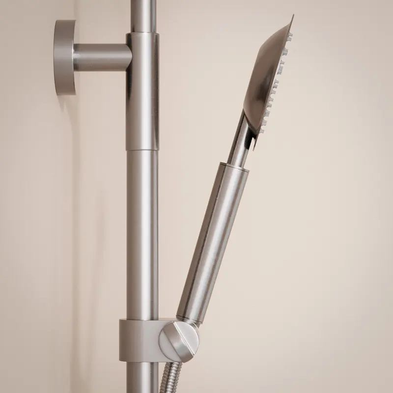 Colonne de douche avec mitigeur mécanique, inox brossé, Steel