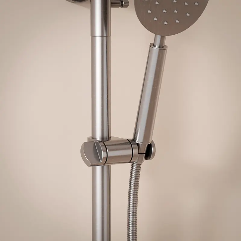 Colonne de douche avec mitigeur mécanique, inox brossé, Steel