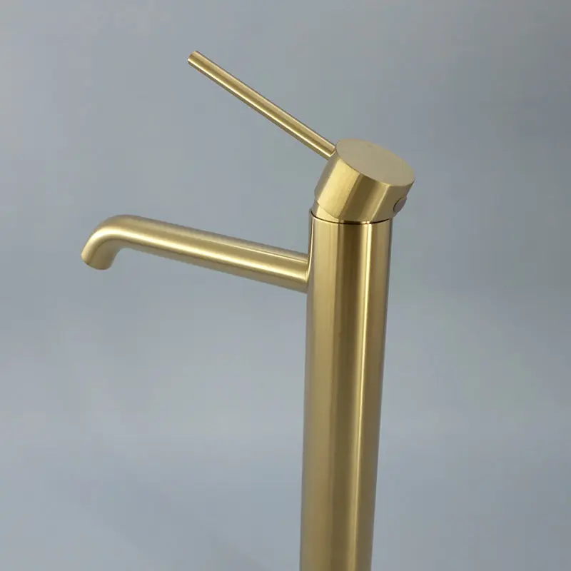 Robinet mitigeur lavabo haut, Châtelet, Doré brossé