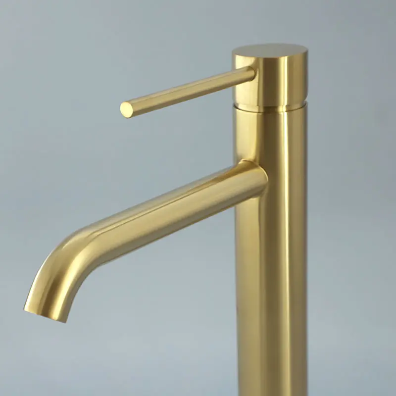 Robinet mitigeur lavabo haut, Châtelet, Doré brossé