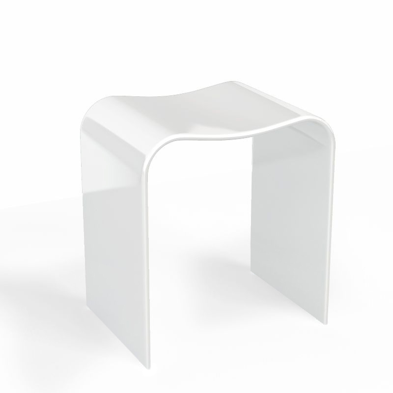 Tabouret en acrylique blanc 