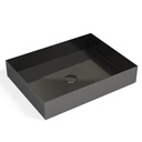 Vasque à poser 50x38 cm, rectangle en inox, gun black, Art