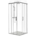 Cabine de douche d'angle coulissante, large extensibilité , 85-90 cm x 85-90 cm , Cosmos 300