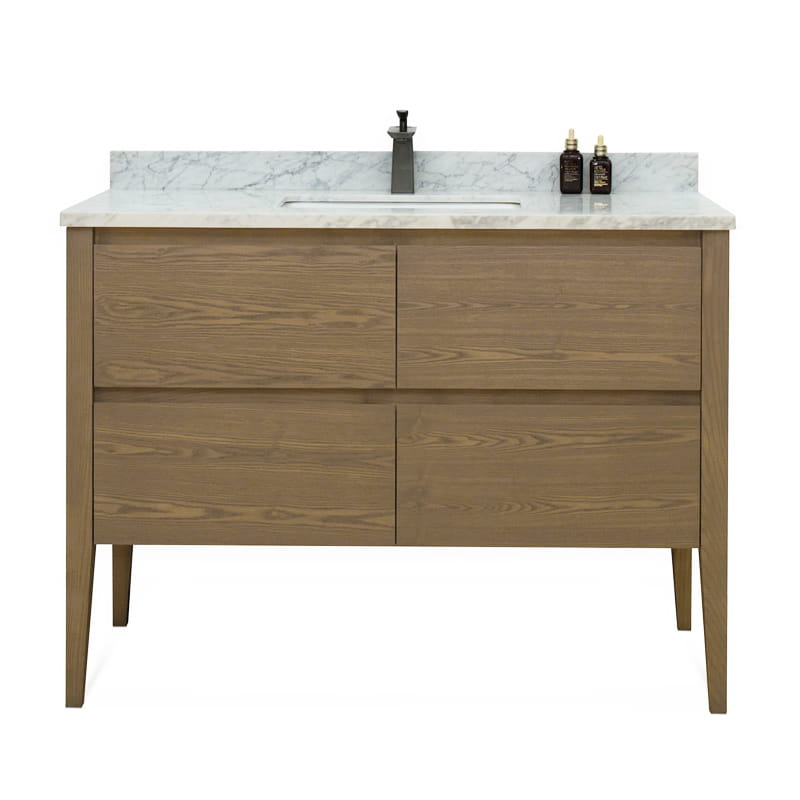 Meuble avec plan vasque, 120x50x90 cm, Fresne calacata, Diana
