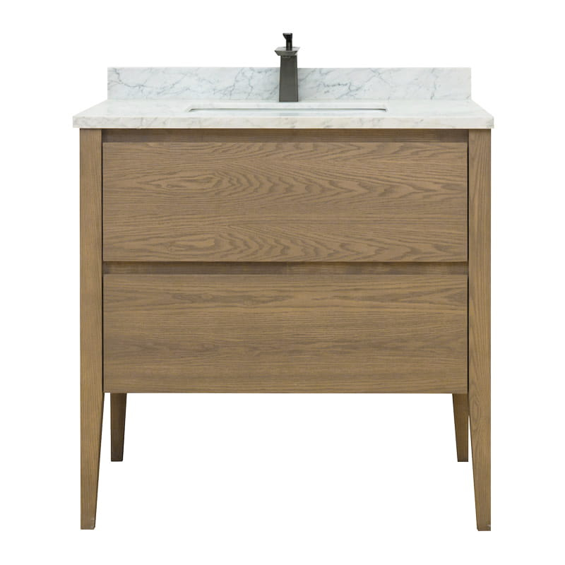 Meuble avec plan vasque, 90x50x90 cm, Fresne calacata, Diana