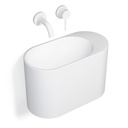 Lave-mains 43 x 22 cm, sans trou de robinet, blanc mat, Ovalo