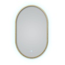 Miroir 50x80 cm lumineux avec cadre en métal, Oblong, 2 couleurs