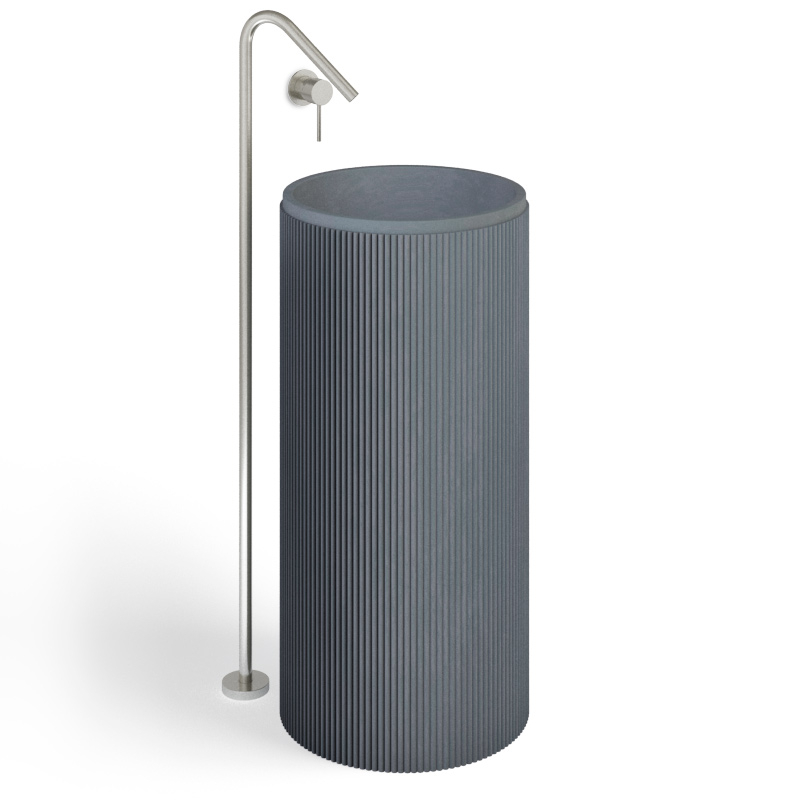 Lavabo à poser béton, 40x85 cm, gris anthracite, Totem