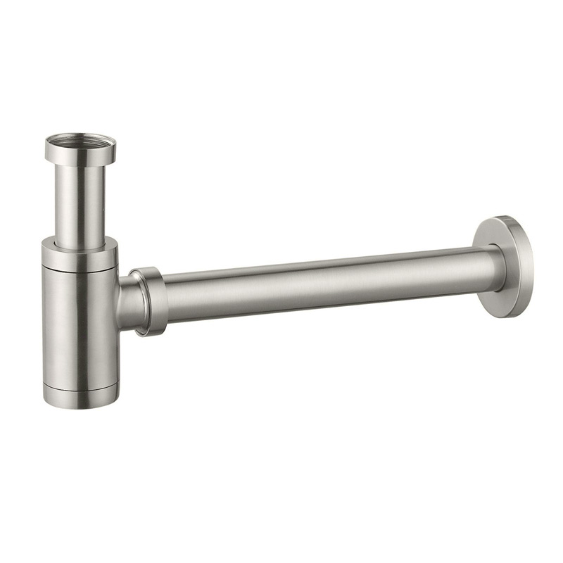 Siphon en inox, finition chromé brossé