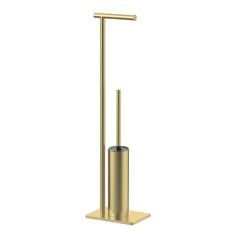 Serviteur WC Tatay Sur Pied - Porte-Rouleau + Brosse Acier Inoxydable - 20,5 X 20,5 X 74,5 Cm