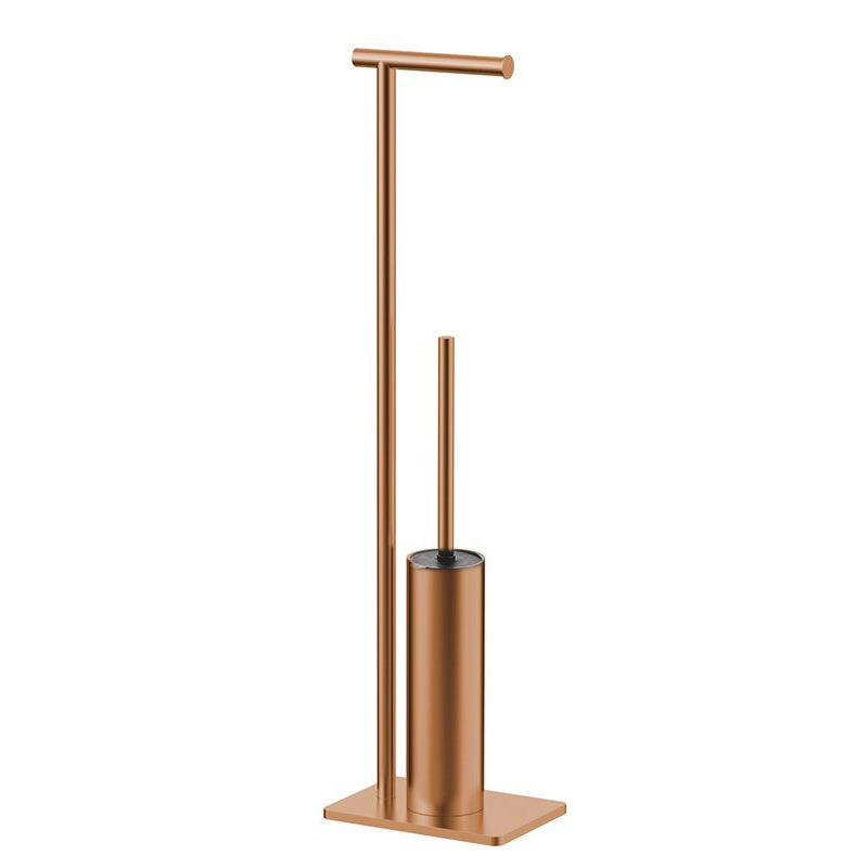 Serviteur porte-rouleau + porte-balayette, doré rose brossé, Châtelet