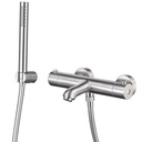 Mitigeur thermostatique bain-douche, inox brossé, Châtelet
