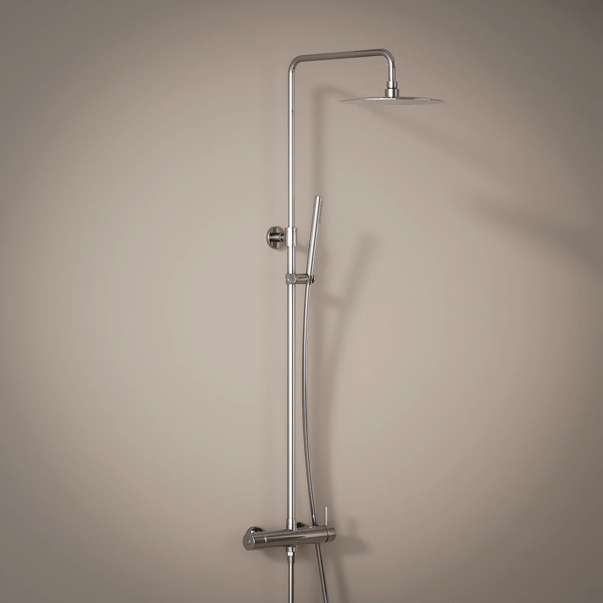 Colonne de douche mitigeur, Ø25cm, chrome, Châtelet