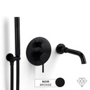 Pack mitigeur bain-douche à encastrer, noir brossé, 2 sorties, Châtelet