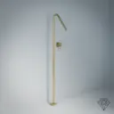 Robinet mitigeur lavabo sur pied, doré brossé, Châtelet