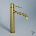 Robinet mitigeur lavabo haut, Châtelet, Doré brossé