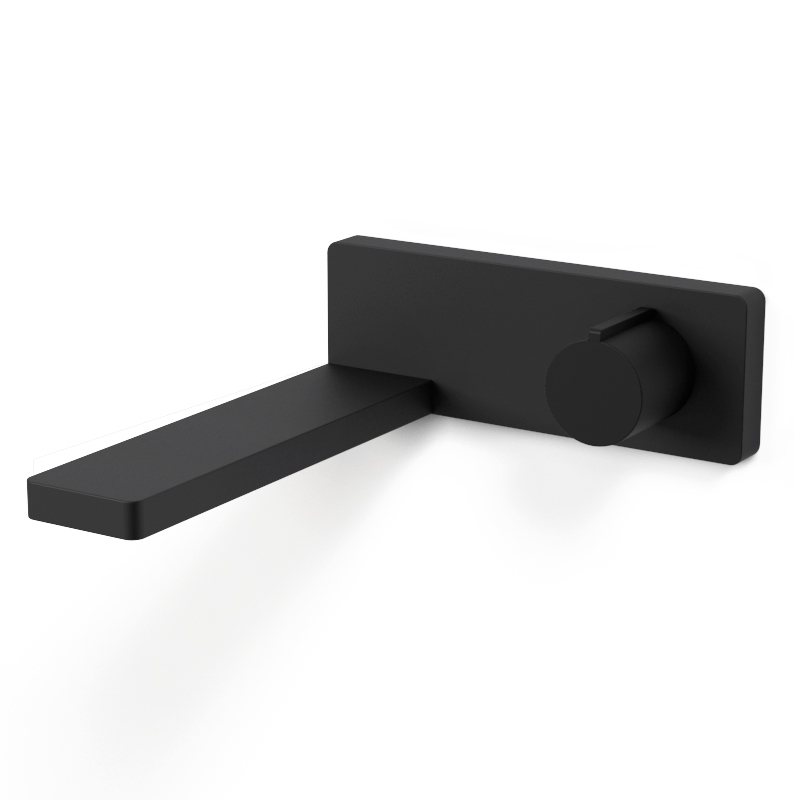 Robinet mitigeur lavabo mural encastré noir mat, Carrousel