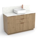 Meuble avec plan Terrazzo, 120 cm, Meuble Chêne et Plan Terrazzo Byron white, Alma