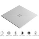 Receveur de douche 100X100 Blanc +Grille + Bonde, Nuance
