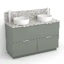 Meuble Alma 120Cm 2T+2T+Plinthe Vert Arg+Plan Kala