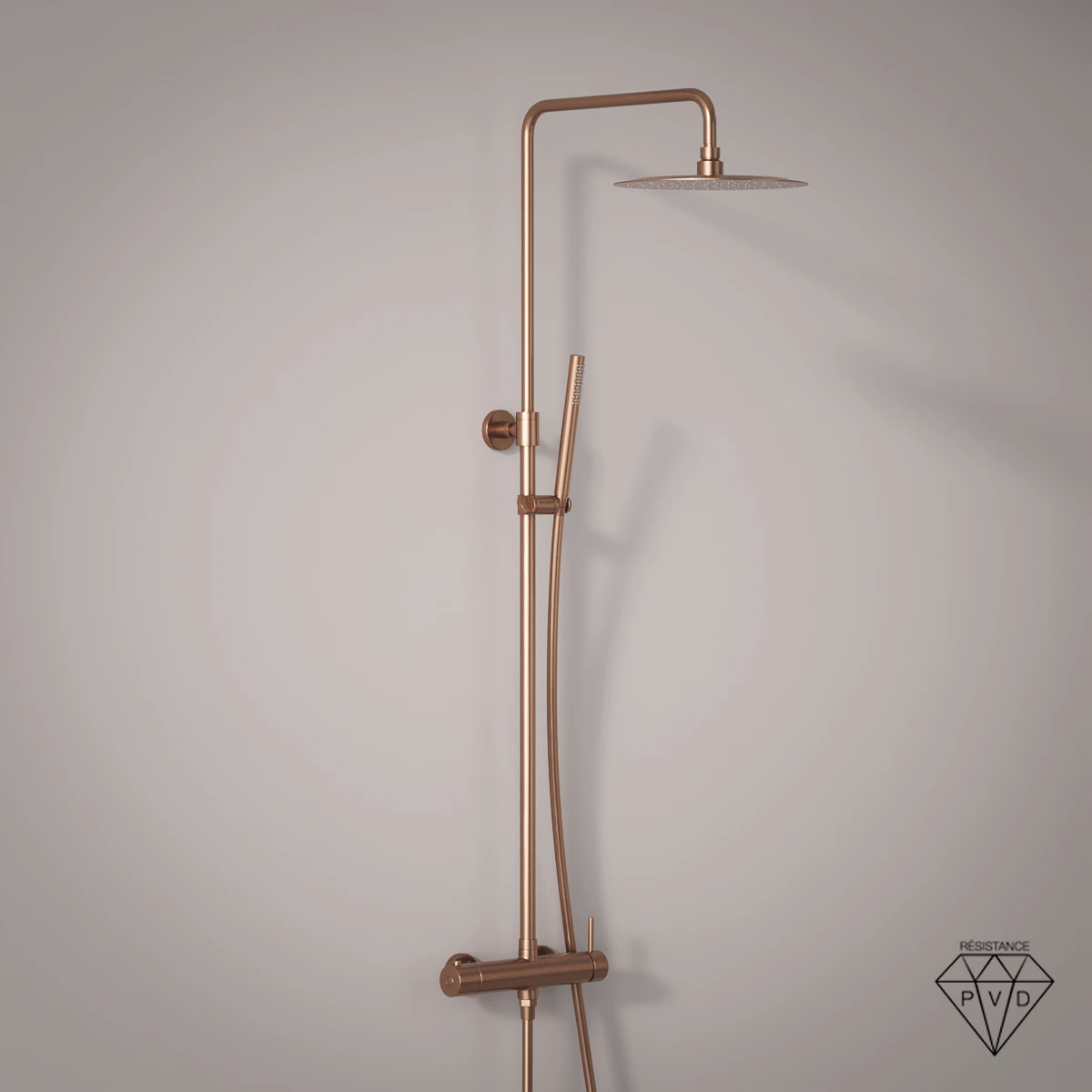 Colonne de douche avec mitigeur mécanique Ø25cm, Doré Rose