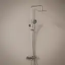 Colonne de douche mitigeur, Ø25cm, chrome, avec douchette multifonction, Châtelet