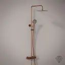 Colonne de douche avec mitigeur mécanique Ø25cm, avec douchette multifonction, Doré Rose, Châtelet