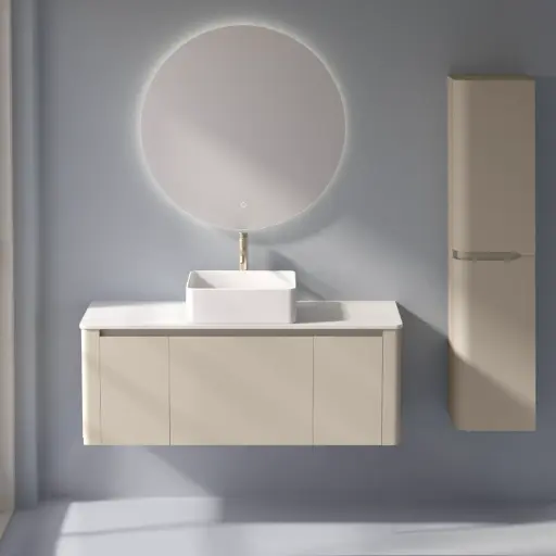Meuble à poser ou suspendu, beige 120 cm,Panthéon