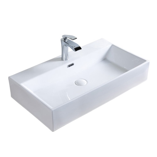 Art Vasque Rectangle 75X42X14 A/Plage Blanc
