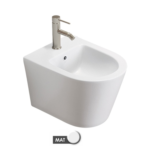 Bidet Suspendu, 49,5x36x5, Blanc mat, Flavia