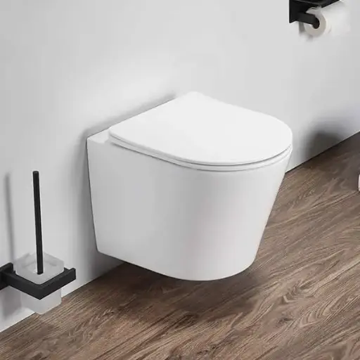 WC Suspendu compact, 49x36,5 cm, Blanc mat, Flavia